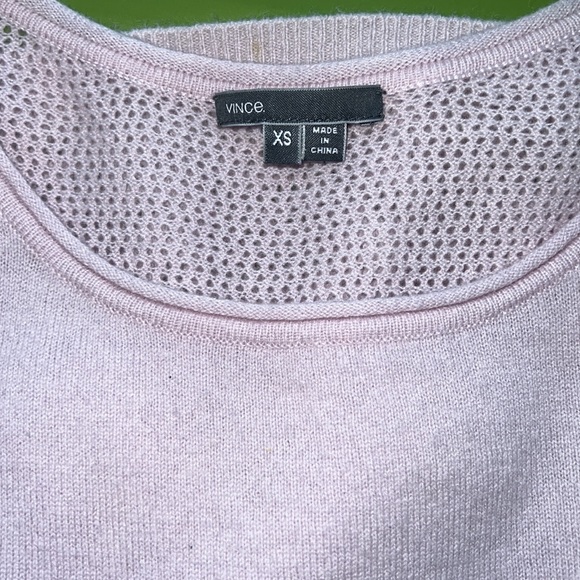 Vince Wisteria Pink Lilac Cashmere Sweater Perforated - Picture 3 of 9